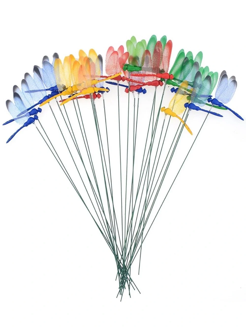 Decorative Dragonfly Garden Stakes - Multicolor NWT 12 pcs